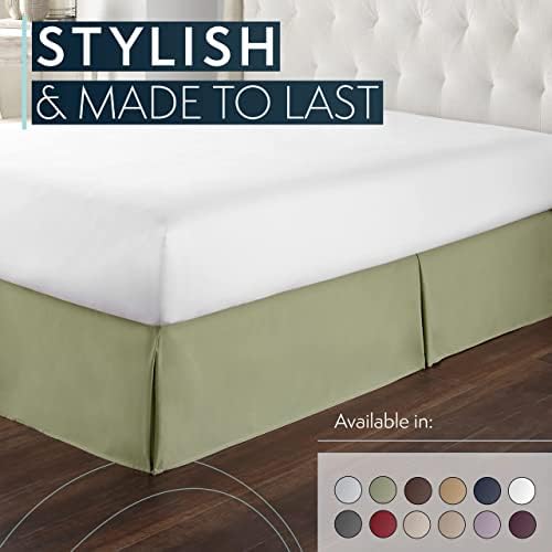 HC Collection Twin Bed Skirt - Sage 14 Inch Drop
