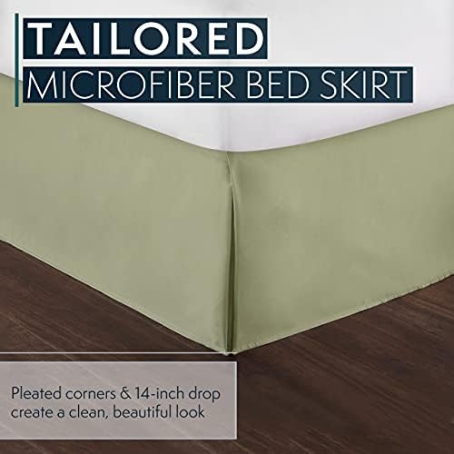 HC Collection Twin Bed Skirt - Sage 14 Inch Drop
