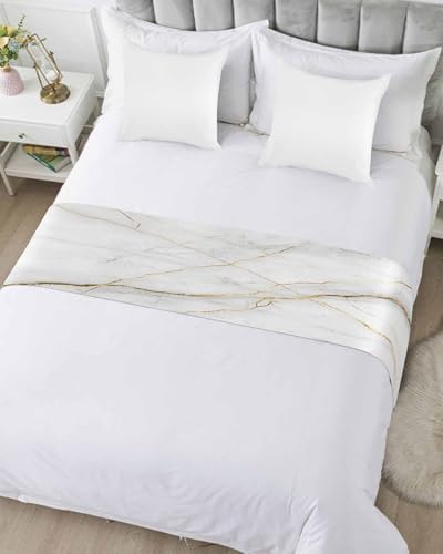 Sabolny Marble Bed Runner Scarf King Size Grey 1