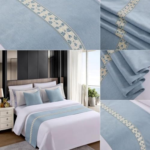 Haklein Hotel Bed Runner Scarf Set Blue