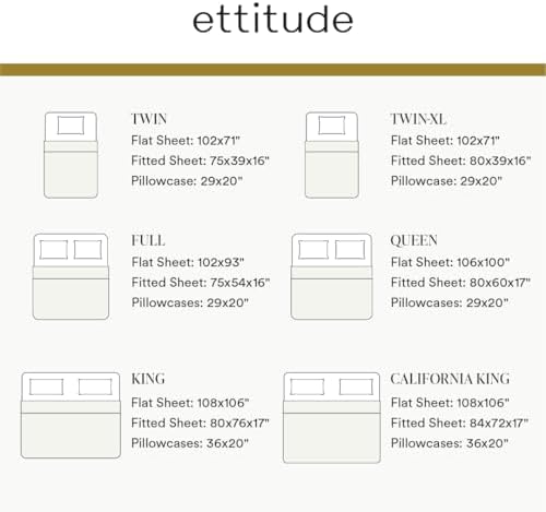 ettitude Organic Bamboo Lyocell Sheet Set Twin-Slate 1