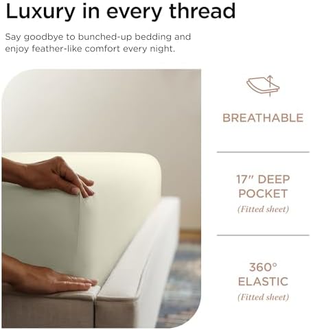 Threadmill 100 Supima Cotton Sheets 1200 Thread Count Cal King Set Ivory