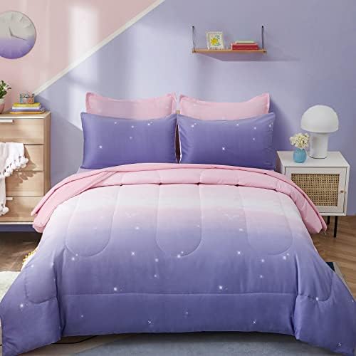 Dinjoy Rainbow Comforter Set Twin XL 6 Pieces