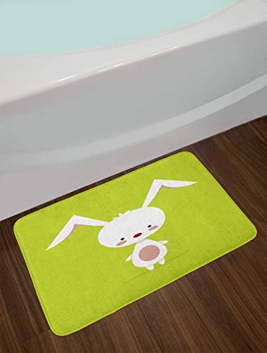 Ambesonne Bunny Bath Mat - Plush Decor with Non-Slip Backing