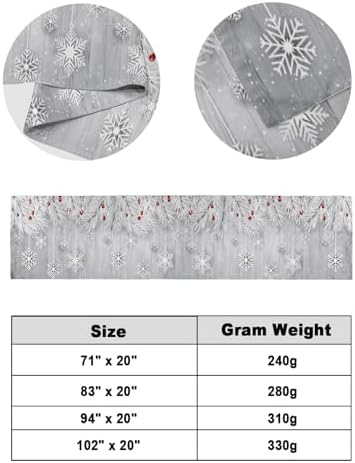 Homechoid Silver Christmas Bed Runner 83x20 for Full Queen