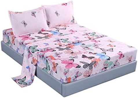 MAG 4PCS Butterfly Sheet Set - Full Size Microfiber Bedding