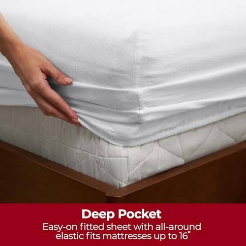 Mellanni Flannel Sheet Set - 3 Piece Twin XL White