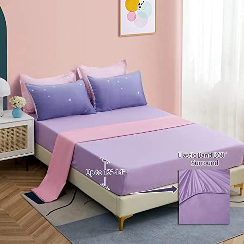 Dinjoy Rainbow Comforter Set Twin XL 6 Pieces