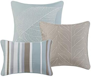Madison Park Caelie Quilt Leaf Blue 6 Piece Set