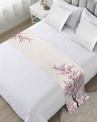 Cherry Blossom Bed Runner Scarf 71x20in Pink Design