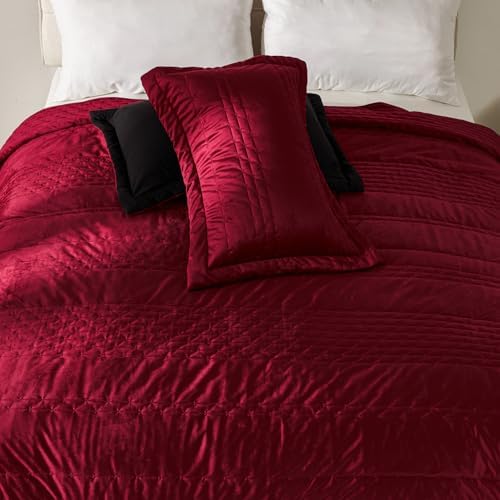 EVENHUG Velvet Quilt Set Queen Size