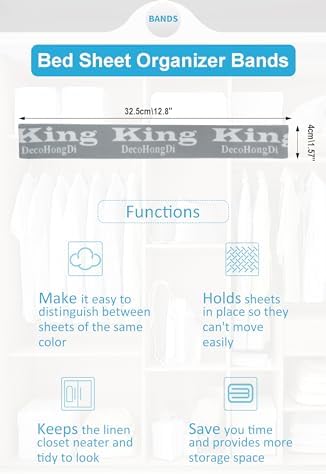 6 Pcs Sheet Label Bands for Sheets and Bedding