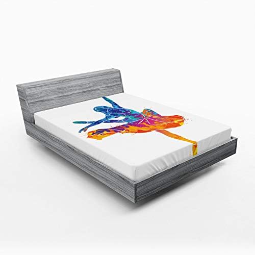 Ambesonne California King Fitted Sheet with Rainbow Art Design