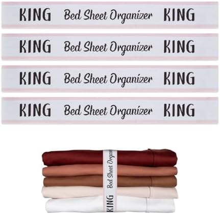 4PCS Bed Sheet Organizer Bands - King Bedding Straps for Closet