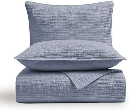 Wonderful Natural Linen-Cotton Wave Stitched Queen Quilt