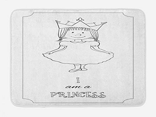 Ambesonne Cartoon Bath Mat with Crown Print Plush Non-Slip 302 x 20