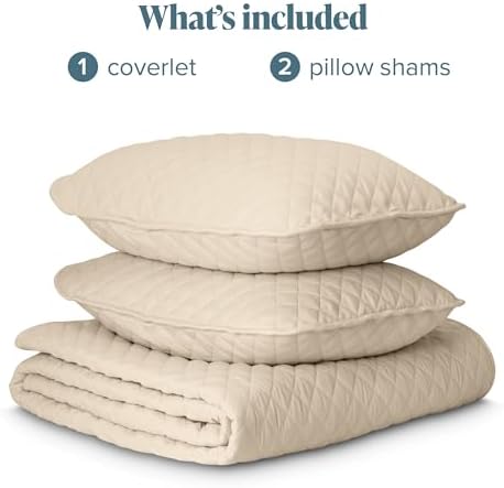 Bare Home Coverlet Set - 3 Piece Lightweight Bed Decor