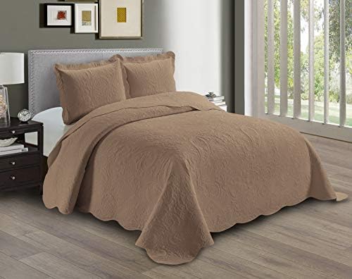 Linen Plus Embossed Coverlet Bedspread Set - 3PC KingCalifornia King