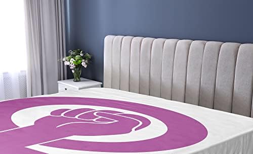 Ambesonne Girl Power Fitted Sheet California King Purple White