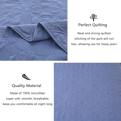 Yogeneg Blush Grey KingCal King Quilt Set with Pillow Shams