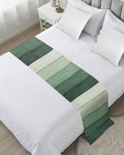 Stripe Bed Runner Scarf - Sage Green Striped Gradient