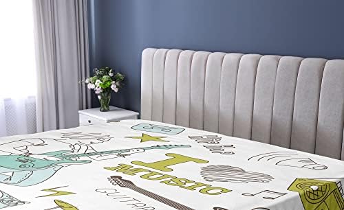 Ambesonne Popstar Party Fitted Sheet with Musician Girl Pattern