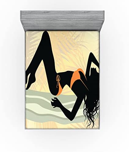 Ambesonne Pin Up Girl Fitted Sheet California King