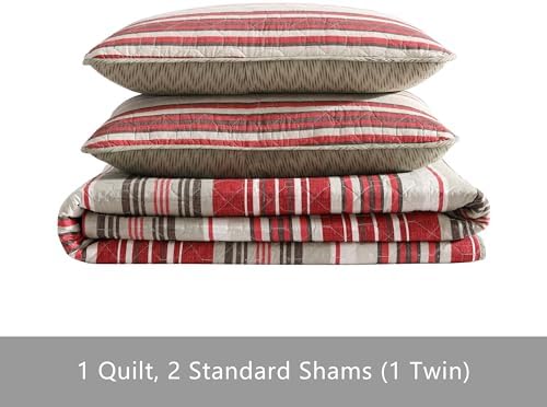 Eddie Bauer King Quilt Set - Reversible Cotton Bedding with Matching Shams