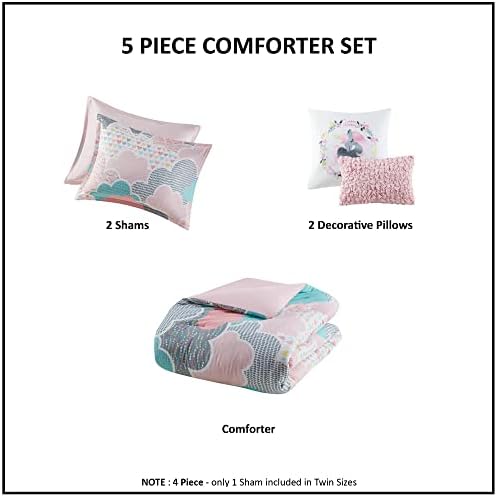 Urban Habitat Kids Comforter Set Unicorn Print Cloud Pink