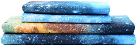 Bedlifes Galaxy Outer Space Sheet Set Blue Queen 3 pcs
