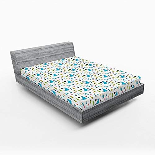 Ambesonne Dragon Fitted Sheet Multicolor California King