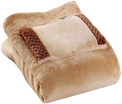 MSUIINT USB Heated Blanket with Hand Pocket 23x31 Inch Khaki