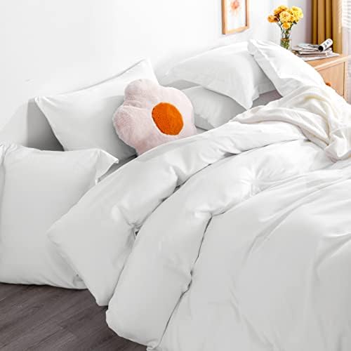 NTBAY Twin Duvet Cover Set with Zipper Closure White