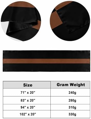 Sabolny Black Stripes King Size Bed Runner Scarf 1