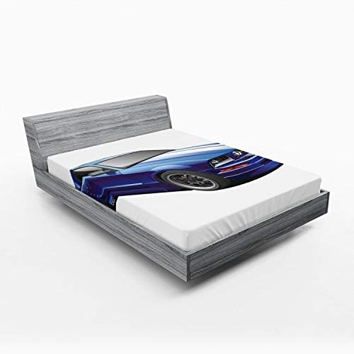 Ambesonne California King Sheet with Auto Racing Print