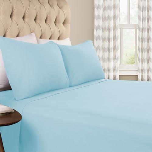 Superior Flannel Sheet Set Twin XL Light Blue