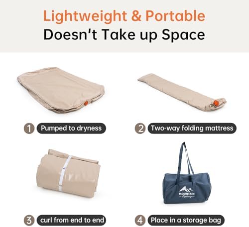 Penesa Queen Air Mattress with Built-in Pump and Carry Bag