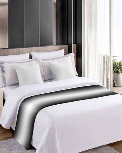 Homechoid Black Ombre Bed Runner for QueenCal King 94x20 Inches