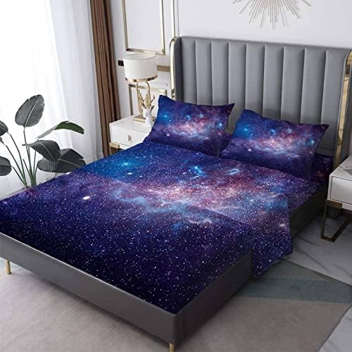 Twin XL Galaxy Sheets - Starry Sky Bedding Set for Kids