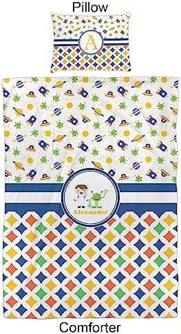 Personalized Boys Space Geometric Comforter Set Twin XL