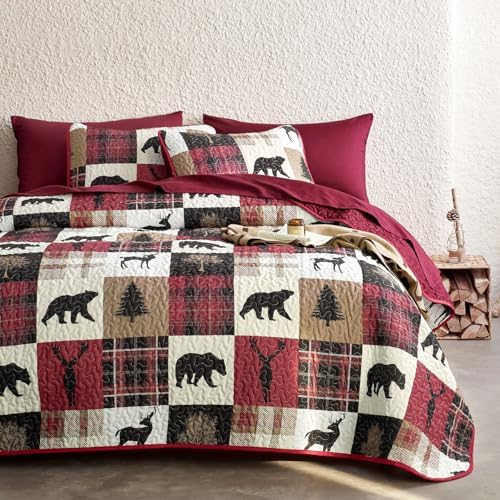 Wake In Cloud Rustic Quilt Set QueenFull 3 Pieces