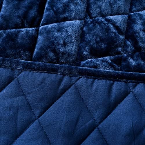 Fredsure Distressed Velvet Quilt Set for King Bed