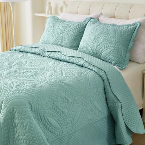 Cmfshape Oversize King Quilt Set 120x120 3 Piece Modern Coin Pattern
