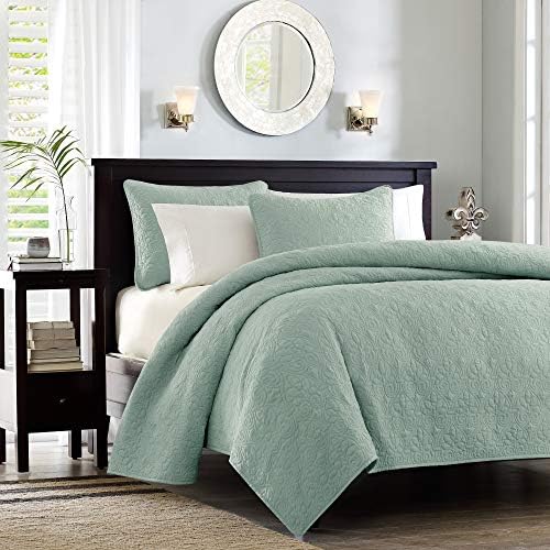 Madison Park Quebec Dusty Pale Seafoam 3-Piece Quilted King Coverlet Set
