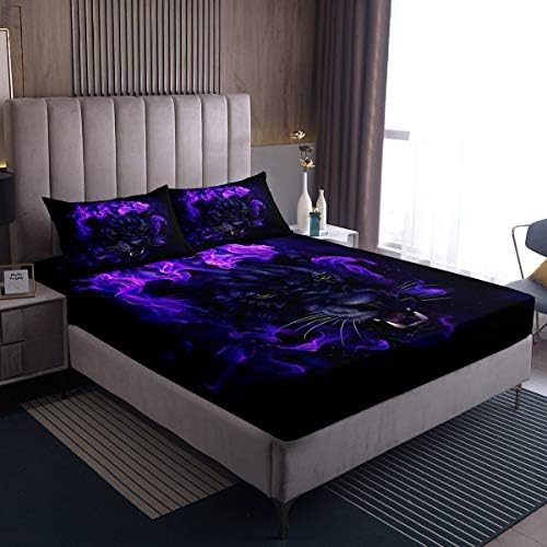 Feelyou Leopard Bed Sheet Set TwinXL Kids Safari Decor