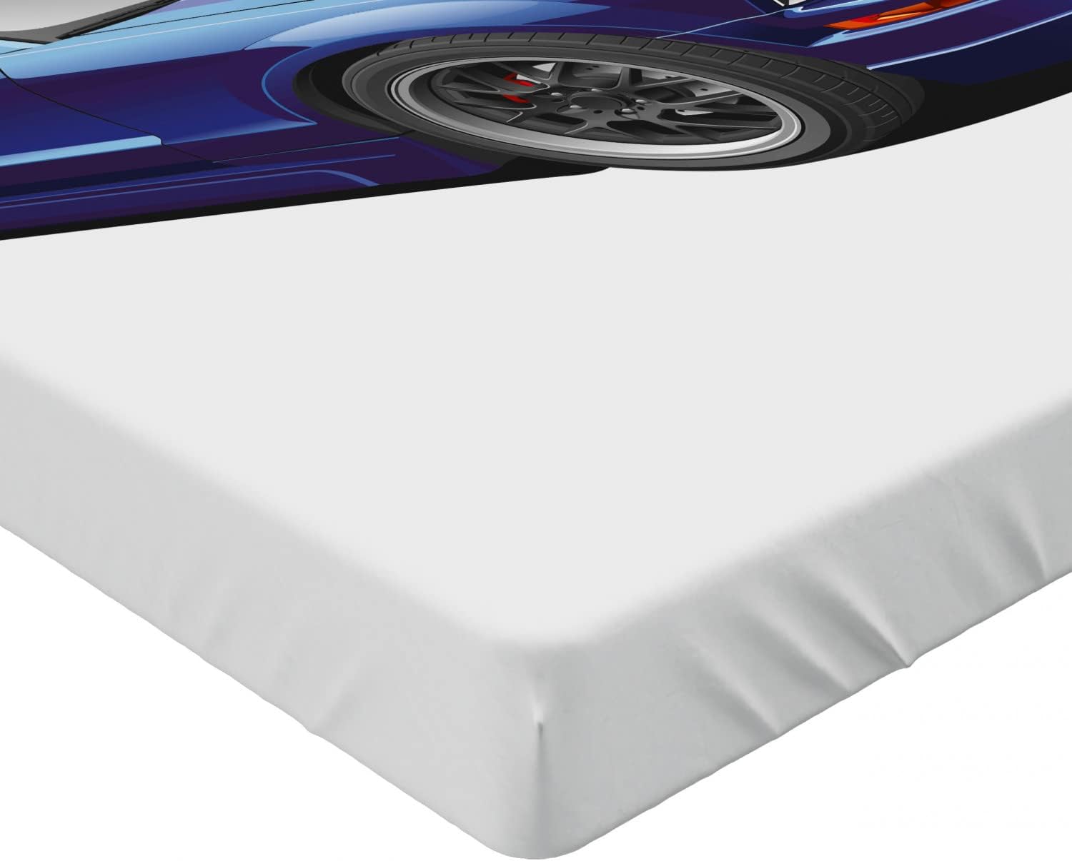 Ambesonne California King Sheet with Auto Racing Print