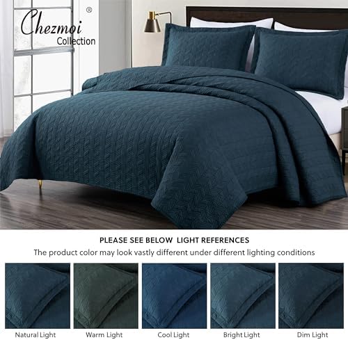 Chezmoi Collection Roswell 3-Piece Cotton Quilt Set King Size