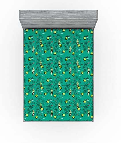 Ambesonne Hawaiian Fitted Sheet Set California King