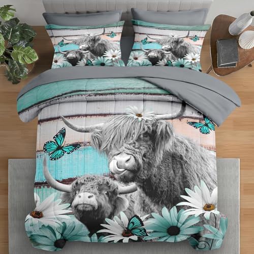 Pamnest Comforter Set King Size with Daisy Pattern