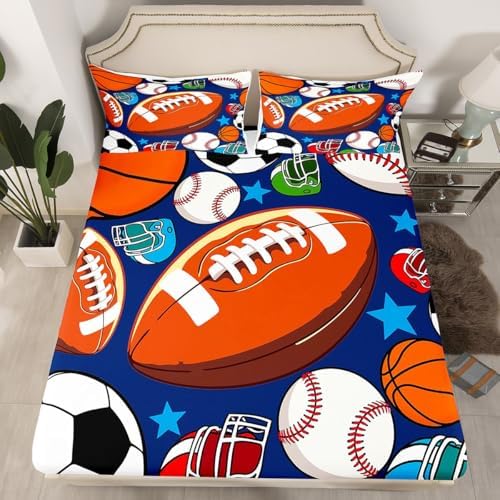 Erosebridal Soccer Themed Twin Bed Sheet Set